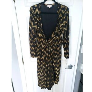 Lularoe L Gold and Black Elegant Sarah Cardigan